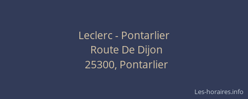Leclerc - Pontarlier