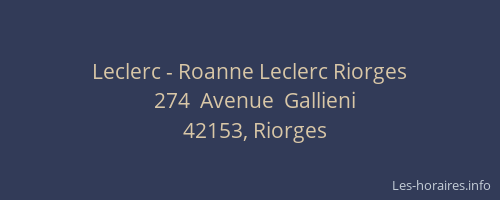 Leclerc - Roanne Leclerc Riorges