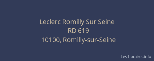 Leclerc Romilly Sur Seine