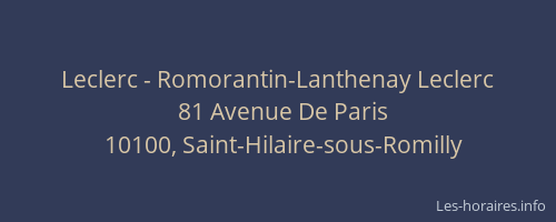 Leclerc - Romorantin-Lanthenay Leclerc