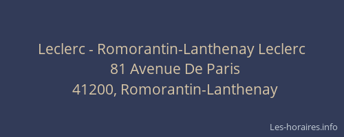 Leclerc - Romorantin-Lanthenay Leclerc
