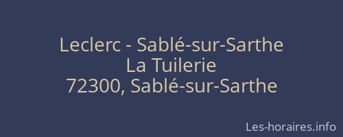 Leclerc - Sablé-sur-Sarthe