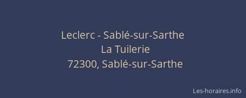 Leclerc - Sablé-sur-Sarthe