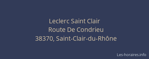Leclerc Saint Clair