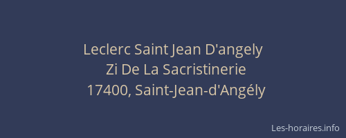 Leclerc Saint Jean D'angely