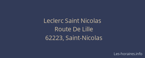 Leclerc Saint Nicolas