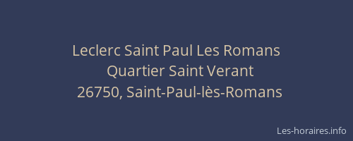 Leclerc Saint Paul Les Romans