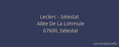 Leclerc - Sélestat