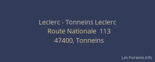 Leclerc - Tonneins Leclerc