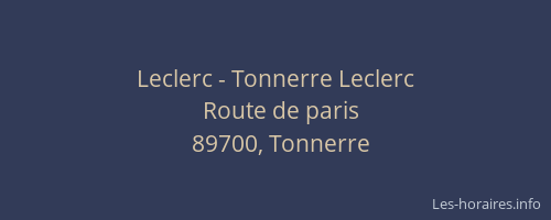 Leclerc - Tonnerre Leclerc