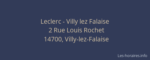 Leclerc - Villy lez Falaise