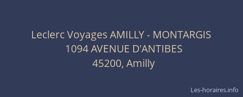 Leclerc Voyages AMILLY - MONTARGIS