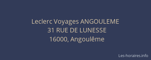 Leclerc Voyages ANGOULEME