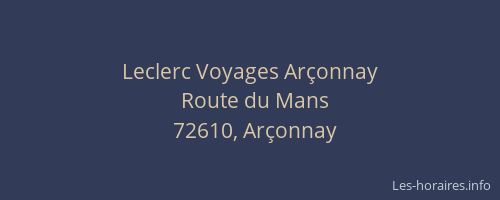 Leclerc Voyages Arçonnay