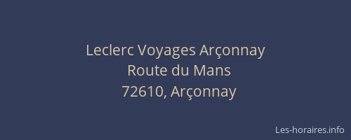 Leclerc Voyages Ar&ccedil;onnay