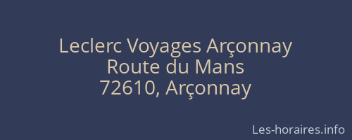 Leclerc Voyages Arçonnay