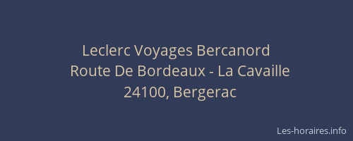 Leclerc Voyages Bercanord