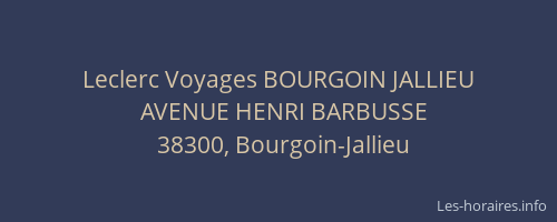Leclerc Voyages BOURGOIN JALLIEU