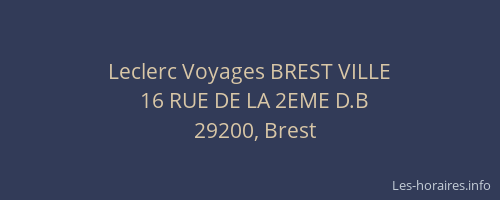 Leclerc Voyages BREST VILLE