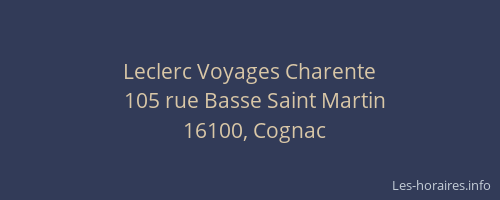 Leclerc Voyages Charente