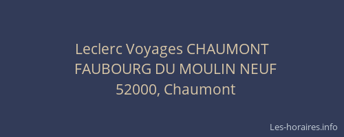 Leclerc Voyages CHAUMONT