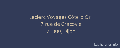 Leclerc Voyages Côte-d'Or