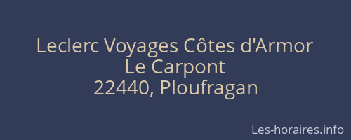 Leclerc Voyages Côtes d'Armor
