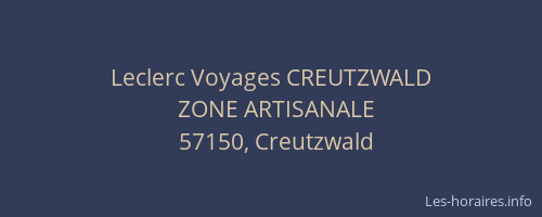 Leclerc Voyages CREUTZWALD