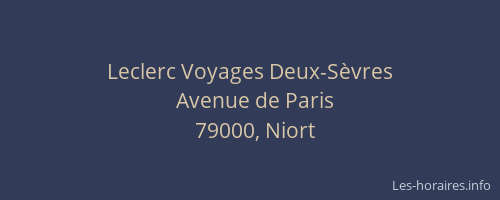 Leclerc Voyages Deux-Sèvres