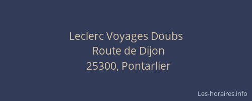 Leclerc Voyages Doubs