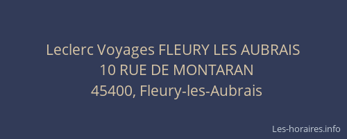 Leclerc Voyages FLEURY LES AUBRAIS