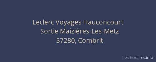 Leclerc Voyages Hauconcourt