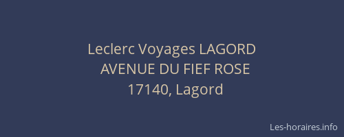 Leclerc Voyages LAGORD