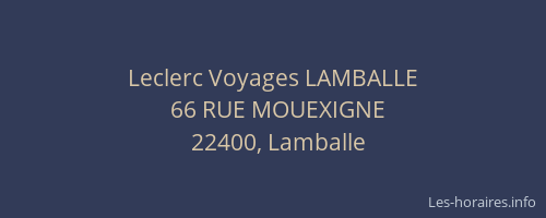 Leclerc Voyages LAMBALLE