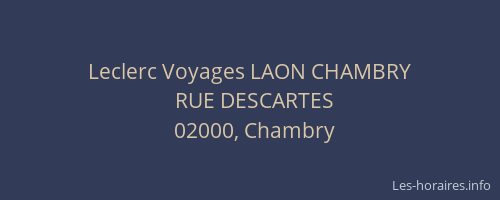 Leclerc Voyages LAON CHAMBRY