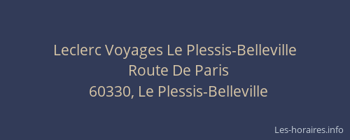 Leclerc Voyages Le Plessis-Belleville