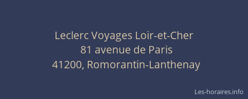Leclerc Voyages Loir-et-Cher