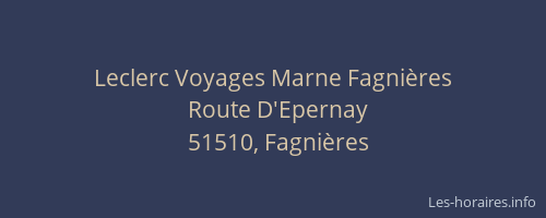 Leclerc Voyages Marne Fagnières