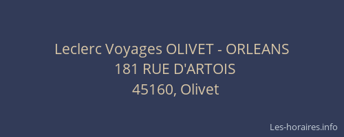 Leclerc Voyages OLIVET - ORLEANS