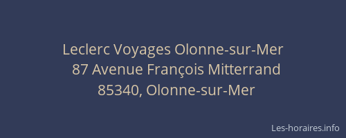 Leclerc Voyages Olonne-sur-Mer