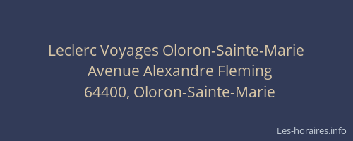 Leclerc Voyages Oloron-Sainte-Marie