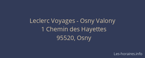 Leclerc Voyages - Osny Valony
