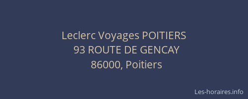 Leclerc Voyages POITIERS