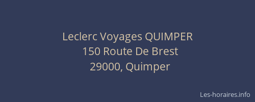 Leclerc Voyages QUIMPER