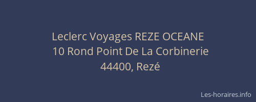 Leclerc Voyages REZE OCEANE