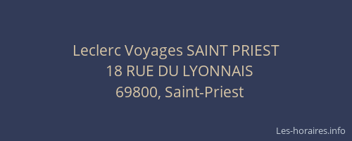 Leclerc Voyages SAINT PRIEST