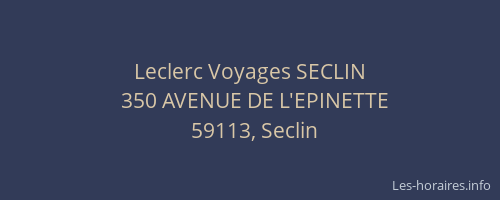 Leclerc Voyages SECLIN