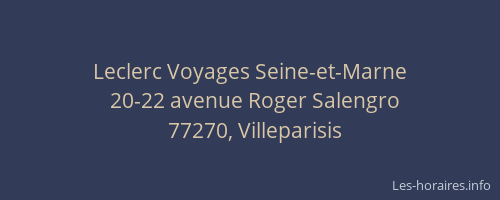 Leclerc Voyages Seine-et-Marne