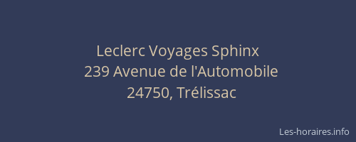 Leclerc Voyages Sphinx
