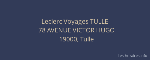 Leclerc Voyages TULLE